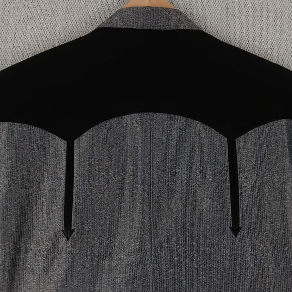 Circle S Dallas Texas Vintage Western Yoke Suit 46L SilverBlack Rockabilly Dance - Picture 7 of 16